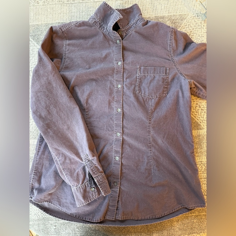 J. Jill Shaped pincord corduroy purple shirt MT (medium tall)